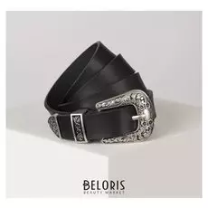 Ремень женский, ширина - 2,5 см, пряжка металл, цвет чёрный