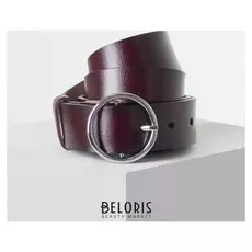Ремень женский ширина - 3,5 см, пряжка тёмный металл, цвет бордовый