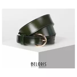 Ремень женский, ширина 3,5 см, пряжка металл, цвет зелёный