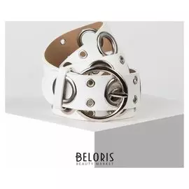 Ремень женский, ширина 3,8 см, люверсы, пряжка металл, цвет белый