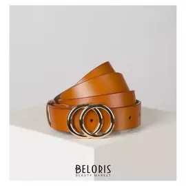 Ремень женский, ширина - 3 см, пряжка золото, цвет рыжий