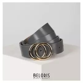 Ремень женский, ширина - 3 см, пряжка золото, цвет серый