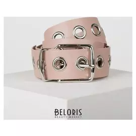 Ремень женский, ширина - 4 см, люверсы, пряжка металл, цвет розовый