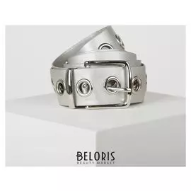 Ремень женский, ширина - 4 см, люверсы, пряжка металл, цвет серебро