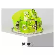 Ремень женский, ширина 4 см, силикон, пряжка металл, цвет салатовый