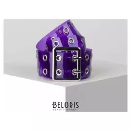 Ремень женский, ширина 5 см, силикон, пряжка металл, цвет фиолетовый