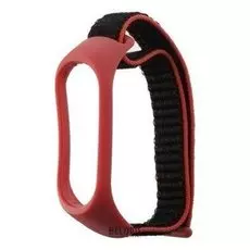 Ремешок для фитнес-браслета Mi Band 3/4 Luazon, нейлоновый ремешок, черно/красный