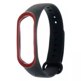Ремешок для фитнес-браслета Mi Band 3/4 Luazon, черно-красный
