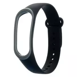 Ремешок для фитнес-браслета Mi Band 3/4 Luazon, черно-серый