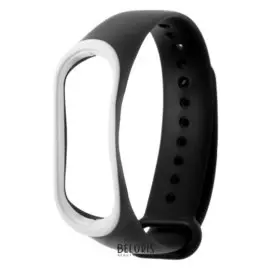 Ремешок для фитнес-браслета Mi Band 3/4 Luazon, черно-белый