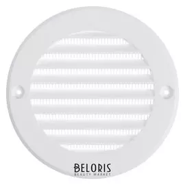 Решетка Tdm, круглая, с москитной сеткой, с фланцем D=100 мм, внешняя D=135 мм, белая