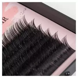 Ресницы для наращивания, 12 мм, толщина 0,1 мм, изгиб D