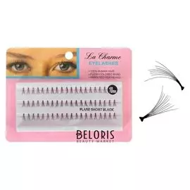 Ресницы для наращивания, пучки, 10 мм, 60 пучков, цвет чёрный