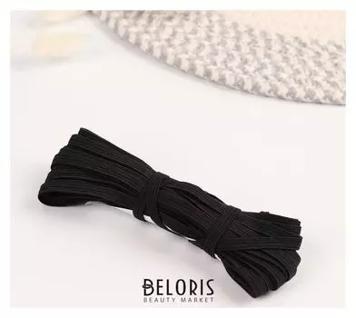 Резинка эластичная, 6 мм, 10 ± 1 м, цвет чёрный