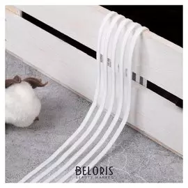 Резинка декоративная с прозрачными вставками, 27 мм, 10 ± 1 м, цвет белый