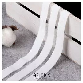 Резинка декоративная с прозрачными вставками, 50 мм, 10 ± 1 м, цвет белый