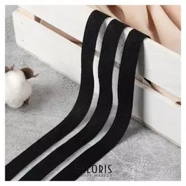 Резинка декоративная с прозрачными вставками, 50 мм, 10 ± 1 м, цвет чёрный