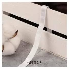 Резинка для бретелей, блестящая, 10 мм, 10 ± 0,5 м, цвет белый