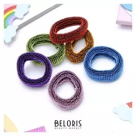 Резинка для волос "Махрушка" 4 см блеск (Набор 36 шт) разноцветные