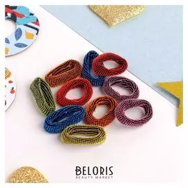 Резинка для волос "Махрушка блеск" (Набор 100 шт) 2 см, разноцветные