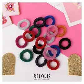 Резинка для волос "Махрушка блеск" (Набор 50 шт) перелив