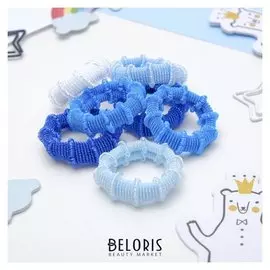 Резинка для волос "Махрушка" (Набор 100 шт) 3 см синие оттенки