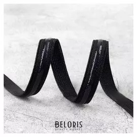 Резинка с силиконом, 10 мм, 10 ± 1 м, цвет чёрный