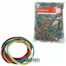 Резинки для денег ERICH KRAUSE (натуральный каучук), цветные, диаметр 60, 80, 100 мм