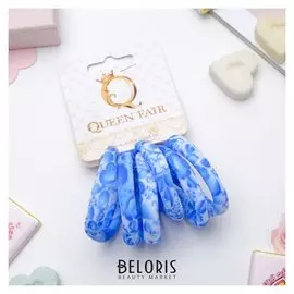 Резинки для волос "Цветочный орнамент" (Набор 6 шт.), голубые цветы