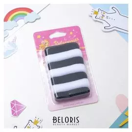 Резинки для волос "Махрушка" (Набор 7 шт.), чёрные и белые