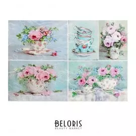 Рисовая декупажная карта "Шебби-натюрморт" плотность 25г/м2, формат А4