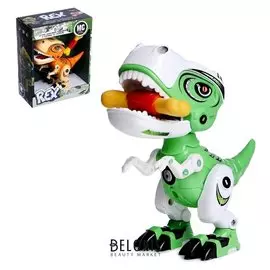 Робот Минизаврик реагирует на прикосновение, с косточкой, световые и звуковые эффекты