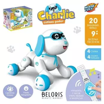 Робот-собака, радиоуправляемый Charlie, световые и звуковые эффекты, русская озвучка
