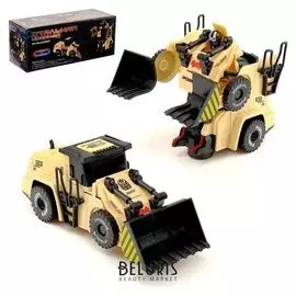 Робот-трансформер Бульдозер световые и звуковые эффекты, работает от батареек