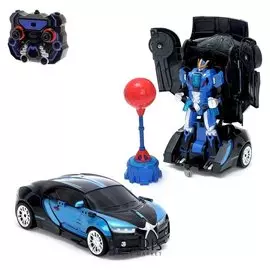 Робот-трансформер радиоуправляемый Автобот-боксёр спорткар, с аккумулятором, заряд от USB