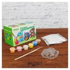 Роспись барельефов из гипса "Лесные обитатели"