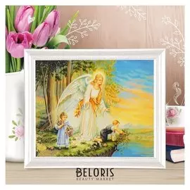 Роспись по холсту "Ангел хранитель" по номерам с красками по 3 мл+ кисти+инстр+крепеж 30*40
