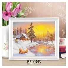 Роспись по холсту "Белочка" по номерам с красками по 3 мл+ кисти+инстр+крепеж 30*40