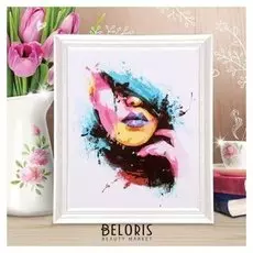 Роспись по холсту "Дама" по номерам с красками по 3 мл+ кисти+крепеж 30*40