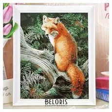 Роспись по холсту "Лиса" по номерам с красками по 3 мл+ кисти+крепеж 30*40