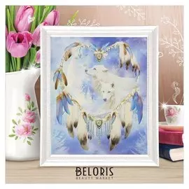 Роспись по холсту "Ловец снов" по номерам с красками по 3 мл+ кисти+инстр+крепеж 30*40
