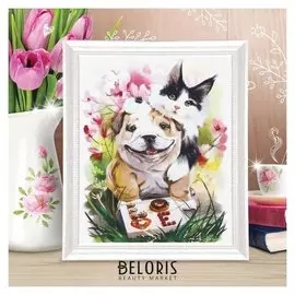 Роспись по холсту «Любовь» по номерам с красками по 3 мл+ кисти+крепеж, 30×40 см