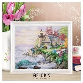 Роспись по холсту "Маяк" по номерам с красками по 3 мл+ кисти+инстр-я+крепеж 30*40