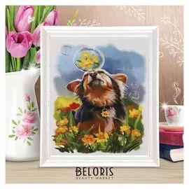 Роспись по холсту «Мыльные пузыри» по номерам с красками по 3 мл+ кисти+крепеж, 30×40 см