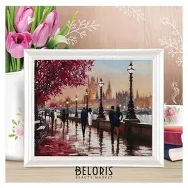 Роспись по холсту «Набережная» по номерам с красками по 3 мл+ кисти+крепеж, 30×40 см