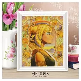 Роспись по холсту "Нефертити" по номерам с красками по 3 мл+ кисти+инстр+крепеж 30*40