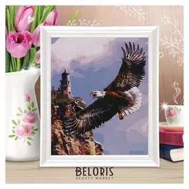 Роспись по холсту «Орел» по номерам с красками по 3 мл+ кисти+крепеж, 30×40 см