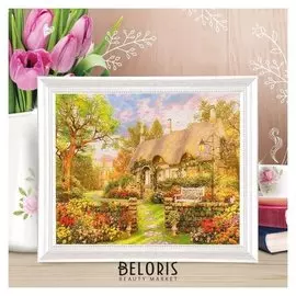 Роспись по холсту "Прелестный дом" по номерам с красками по 3 мл+ кисти+инстр+крепеж 30*40