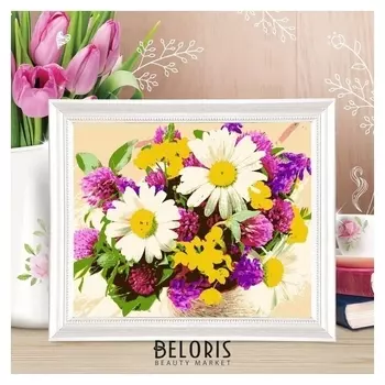 Роспись по номерам без подрамника "Букет", 30 х 40 см