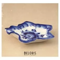 Розетка «Лист», 9х7 см, гжель